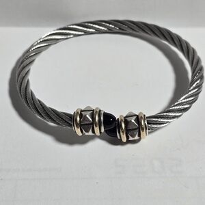 Franklin Mint Silver and Gold Cable Bracelet